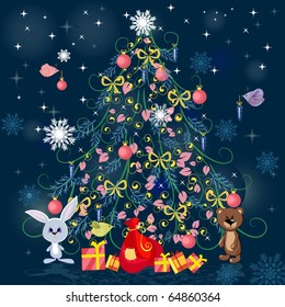 Christmas tree with toys