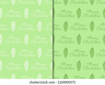 Christmas tree toys, bump pattern with handwritten lettering merry christmas