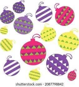 christmas tree toys with geometric pattern