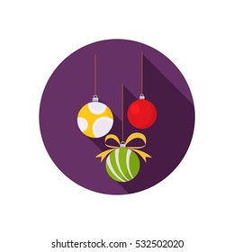 Christmas tree toys icon. Flat design for web and mobile