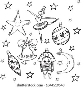 Christmas tree toys nutcracker ballerina balls month