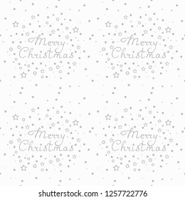 Christmas tree toys pattern with handwritten lettering merry christmas and stars