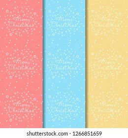 Christmas tree toys pattern with handwritten lettering merry christmas and stars