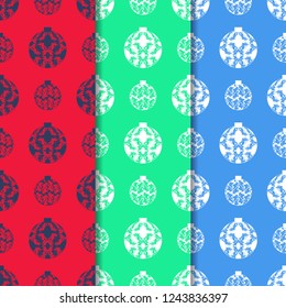 Christmas tree toys seamless pattern