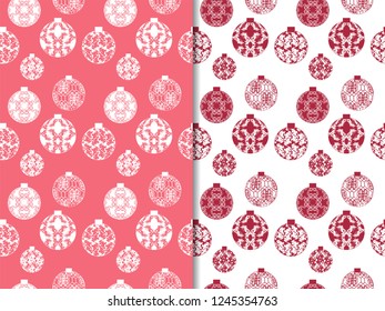 Christmas tree toys seamless pattern