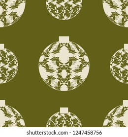 Christmas tree toys seamless pattern