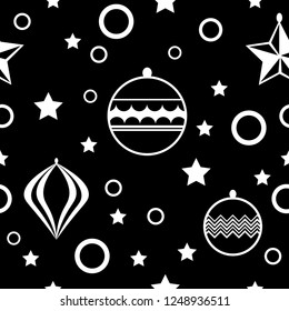 Christmas tree toys seamless pattern