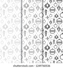 Christmas tree toys seamless pattern