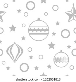 Christmas tree toys seamless pattern