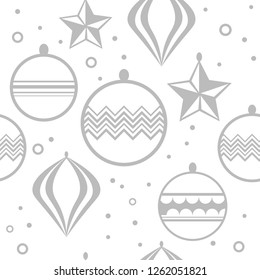 Christmas tree toys seamless pattern