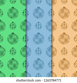 Christmas tree toys seamless pattern