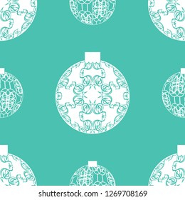 Christmas tree toys seamless pattern