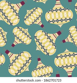 Christmas tree toys seamless pattern. Retro style. For any use
