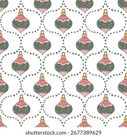 Weihnachtsbaum Spielzeug nahtlose Muster für Tapeten, Stoffdrucke, Papier, Hintergründe, Schreibwaren, Feiertagsdeko, etc. EPS 10