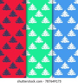 Christmas tree with toys seamless pattern