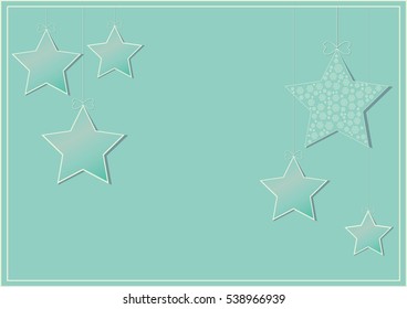 Christmas tree toys star with snowflakes. Invitation card