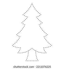 Christmas Tree tracing worksheet for kids
