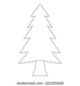 Christmas Tree tracing worksheet for kids