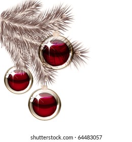Christmas tree and transparent balls