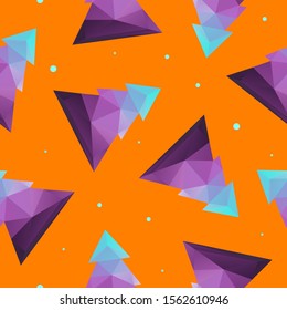 Christmas tree triangle shape seamless pattern backgrounds. Merry Christmas, Happy New Year 
wrapping paper template. Polygonal design illustration. 