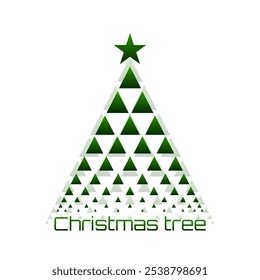 Christmas tree triangles isolated on white background. Vector illustration