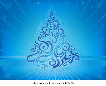 Christmas tree in tribal style