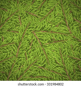 Christmas tree twig background for design. vector illustration. 