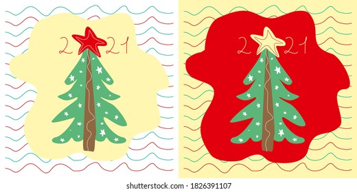 Christmas Tree two vector image