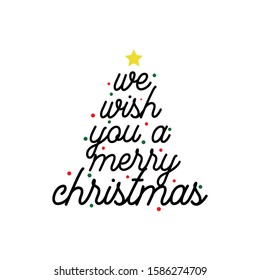 Christmas Tree Typography Vector Illustration