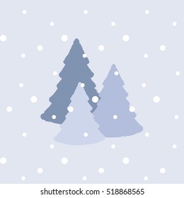 Christmas tree under the snow