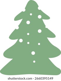 Christmas tree under snowflakes vector illustration