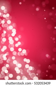 Christmas Tree Unfocused Blurred Lights on the Vertical Red Background with an Empty Space for a Text Message