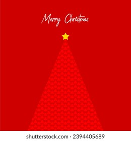 Christmas Tree in Unique Pattern Vector Hand Drawn Illustration 