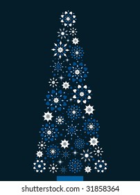 Christmas tree - unique snowflakes 2
