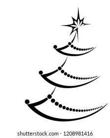 Christmas tree. Vector abstract drawing
