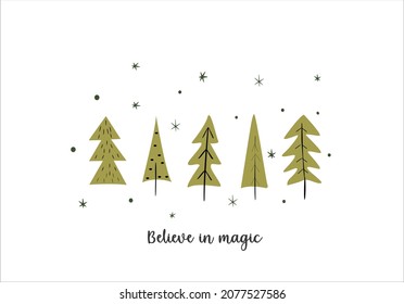 christmas tree vector art design hand drawn
