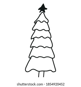 Christmas tree  vector art illustration . 