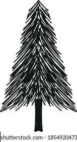 Christmas tree  vector art illustration . 
