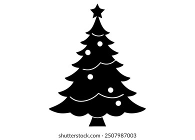 A Christmas tree vector art illustration on white background