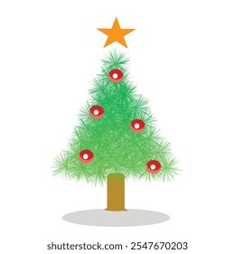 Christmas tree vector art illustration design