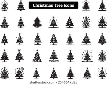 Christmas Tree, Vector Art, Silhouette Design