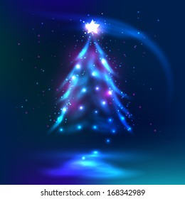Christmas tree vector background