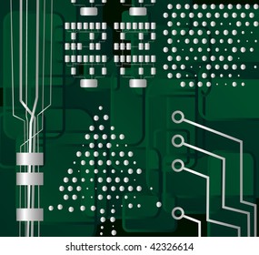 Christmas tree, vector background