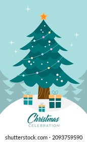 Christmas tree vector background design.