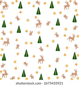 Fondo de Vector de árbol de Navidad. Patrón de árbol dibujado sin fisuras. Fondo de vacaciones decorativo.