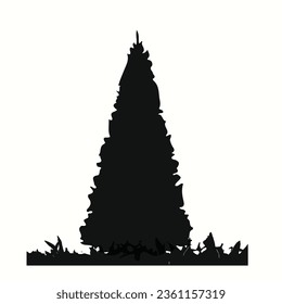 Christmas tree vector black and white