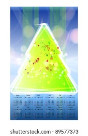 christmas tree vector calendar 2012.