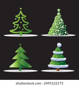 Christmas tree vector can be used for logos and also attached to banners
