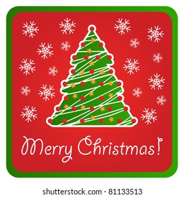 Christmas tree vector card