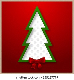 Christmas tree vector card design for Xmas holiday art